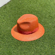 Load image into Gallery viewer, Borsalino/Orange Straw hat-Orange ribbon - OBEIOBEI