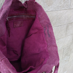 Delle Cose/Canvas tote bag(Purple/Military green) - OBEIOBEI