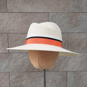 Borsalino/Wild Brim Lady Hat - Orange Ribbon - OBEIOBEI