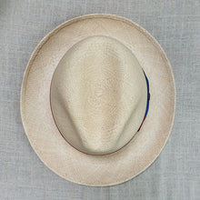 Load image into Gallery viewer, Borsalino/Medium Brim Panama Hat - Blue-Red Ribbon - OBEIOBEI