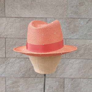 Borsalino/Orange Straw hat-Orange ribbon - OBEIOBEI