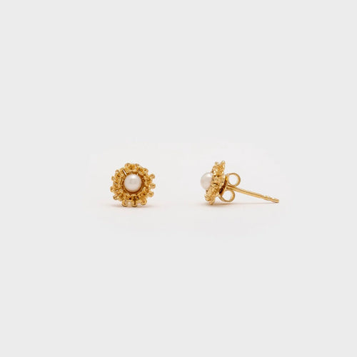 Cecilie Boccara/Golden pearl earrings
