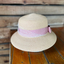 Load image into Gallery viewer, OBEIOBEI/Raffia straw hat-Pink ribbon