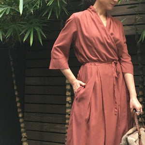 H+ by Hannoh Wessel/Wrapped dress(Terra cotta 磚紅色)