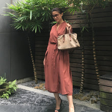 Load image into Gallery viewer, H+ by Hannoh Wessel/Wrapped dress(Terra cotta 磚紅色)