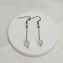 Load image into Gallery viewer, 5 Octobre/Rose Quartz Earrings - OBEIOBEI