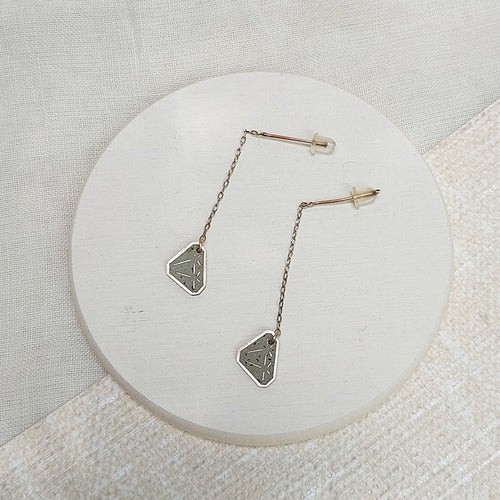 New Tradition/Silver Cement Earrings - OBEIOBEI