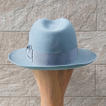 Load image into Gallery viewer, Borsalino/Grey blue fedora hat(Wild brim) - OBEIOBEI