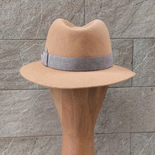 Load image into Gallery viewer, Borsalino/Tan fedora hat(Medium brim) - OBEIOBEI