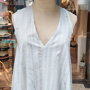 義大利設計師品牌/White Printed Sleeveless Dress - OBEIOBEI