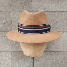 Load image into Gallery viewer, Borsalino/Tan fedora felt hat(Medium brim) - OBEIOBEI