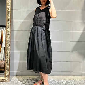 Hannoh Wessel/Cotton-linen dress(Ink/Black) - OBEIOBEI