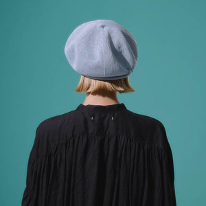 日本設計師帽款/Blue Linen Beret
