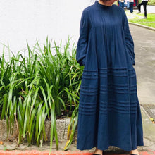 Load image into Gallery viewer, Japan designer/French Silk Linen Dress(Off White/Black/Navy)