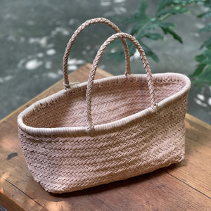 西班牙設計師/Large Woven Leather Bag (Natural/Red) - OBEIOBEI