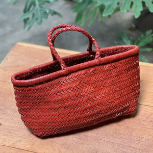 西班牙設計師/Small Woven Leather Bag (Natural/Red/Black) - OBEIOBEI