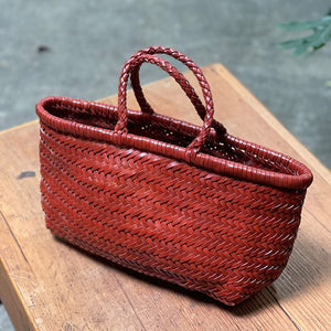 西班牙設計師/Small Woven Leather Bag (Natural/Red/Black) - OBEIOBEI