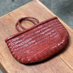 西班牙設計師/Small Woven Leather Bag (Natural/Red/Black) - OBEIOBEI