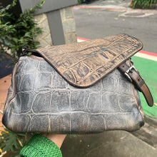Load image into Gallery viewer, Numero 10/Grey brown croc pattern shoulder bag