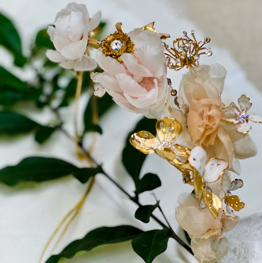 Cecile Boccara/Flower Tiara with Crystals