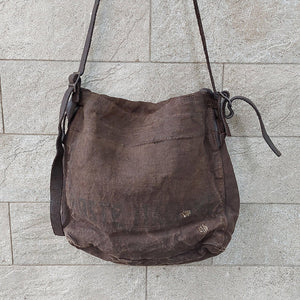 Delle Cose/Brown canvas bag - OBEIOBEI
