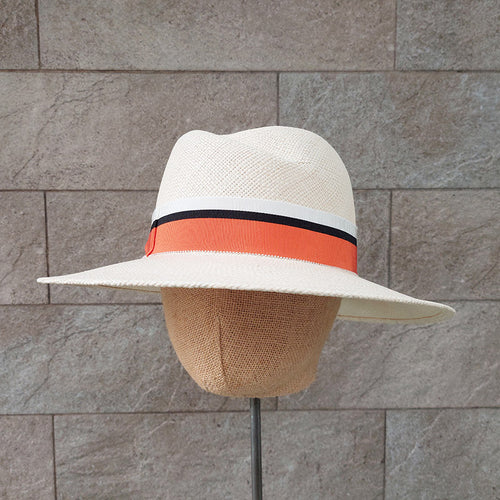 Borsalino/Wild Brim Lady Hat - Orange Ribbon - OBEIOBEI