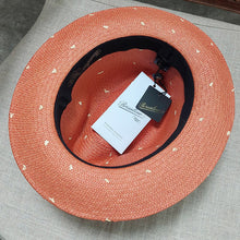 Load image into Gallery viewer, Borsalino/Orange Straw hat-Orange ribbon - OBEIOBEI