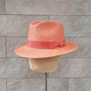 Borsalino/Orange Straw hat-Orange ribbon - OBEIOBEI