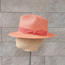 Load image into Gallery viewer, Borsalino/Orange Straw hat-Orange ribbon - OBEIOBEI