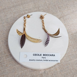 Cecilie Boccara/Yellow feather earrings - OBEIOBEI