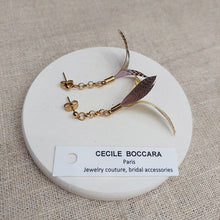 Load image into Gallery viewer, Cecilie Boccara/Yellow feather earrings - OBEIOBEI