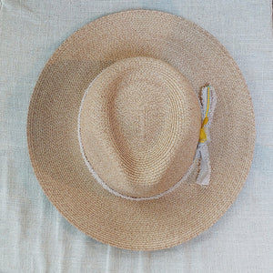 OBEIOBEI/Paper straw hat-Beige ribbon