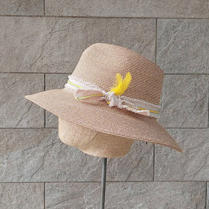 OBEIOBEI/Paper straw hat-Beige ribbon