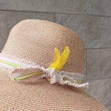 Load image into Gallery viewer, OBEIOBEI/Paper straw hat-Beige ribbon