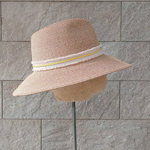 Load image into Gallery viewer, OBEIOBEI/Paper straw hat-Beige ribbon