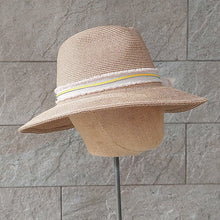 Load image into Gallery viewer, OBEIOBEI/Paper straw hat-Beige ribbon