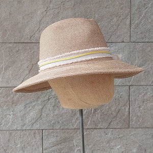 OBEIOBEI/Paper straw hat-Beige ribbon
