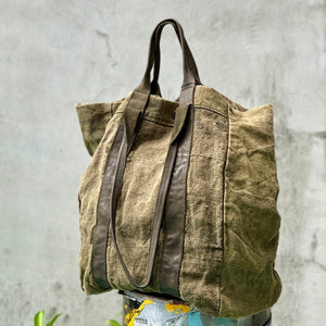 Delle Cose/Canvas tote bag(Purple/Military green)
