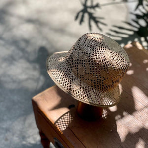 日本設計師草帽/Natural color lace straw hat