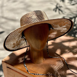 日本設計師草帽/Wide brim lace straw hat