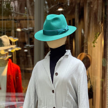 Load image into Gallery viewer, Borsalino/Turquoise fedora hat(58)