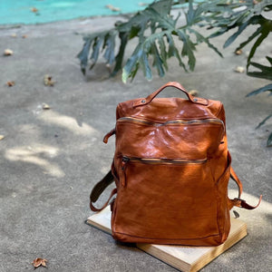 Campomaggi/Cognac Leather Backpack