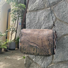 Load image into Gallery viewer, Numero 10/Grey brown croc pattern shoulder bag