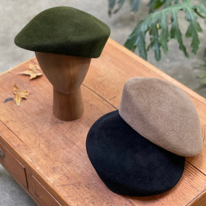 日本設計師帽款/Fur felt hat(Olive/Black/Dark Beige)