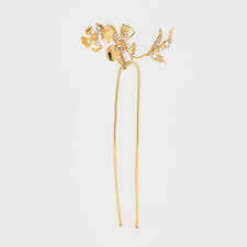 Cecilie Boccara/Golden hairpin with pink crystals