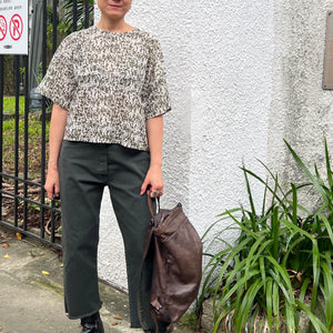 義大利設計師品牌/Ink speck Cotton top(Olive/Navy)