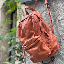 Load image into Gallery viewer, 義大利品牌/Leather Backpack (Black/Cognac)