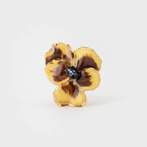 Cecile Boccara/Yellow flower pin