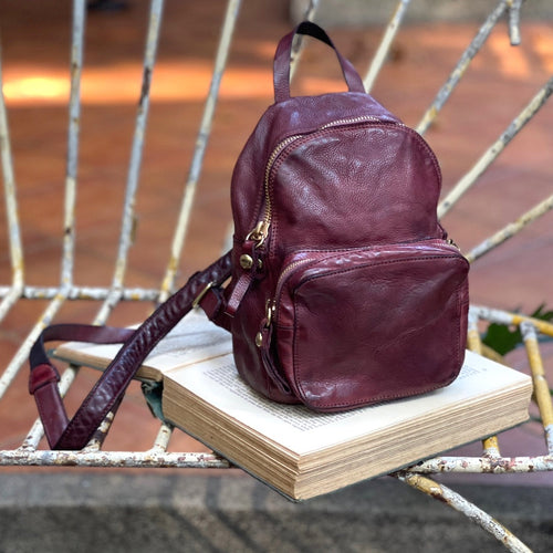 Campomaggi/Mini Backpack-without rivets(Wine/Grey)