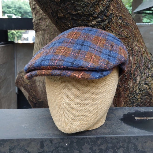 Borsalino/Blue-brown Check Cap